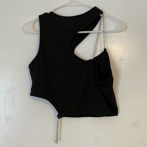 Black Chain Crop Top